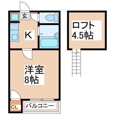 鉄砲塚 徒歩1分 1階の物件間取画像